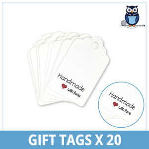 Handmade With Love Gift Tags x 20 | White