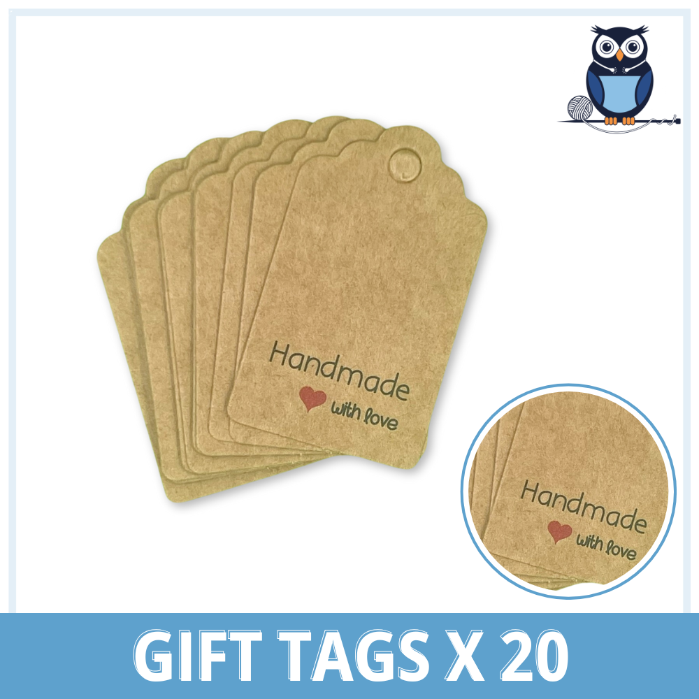 Handmade With Love Gift Tags x 20 | Kraft