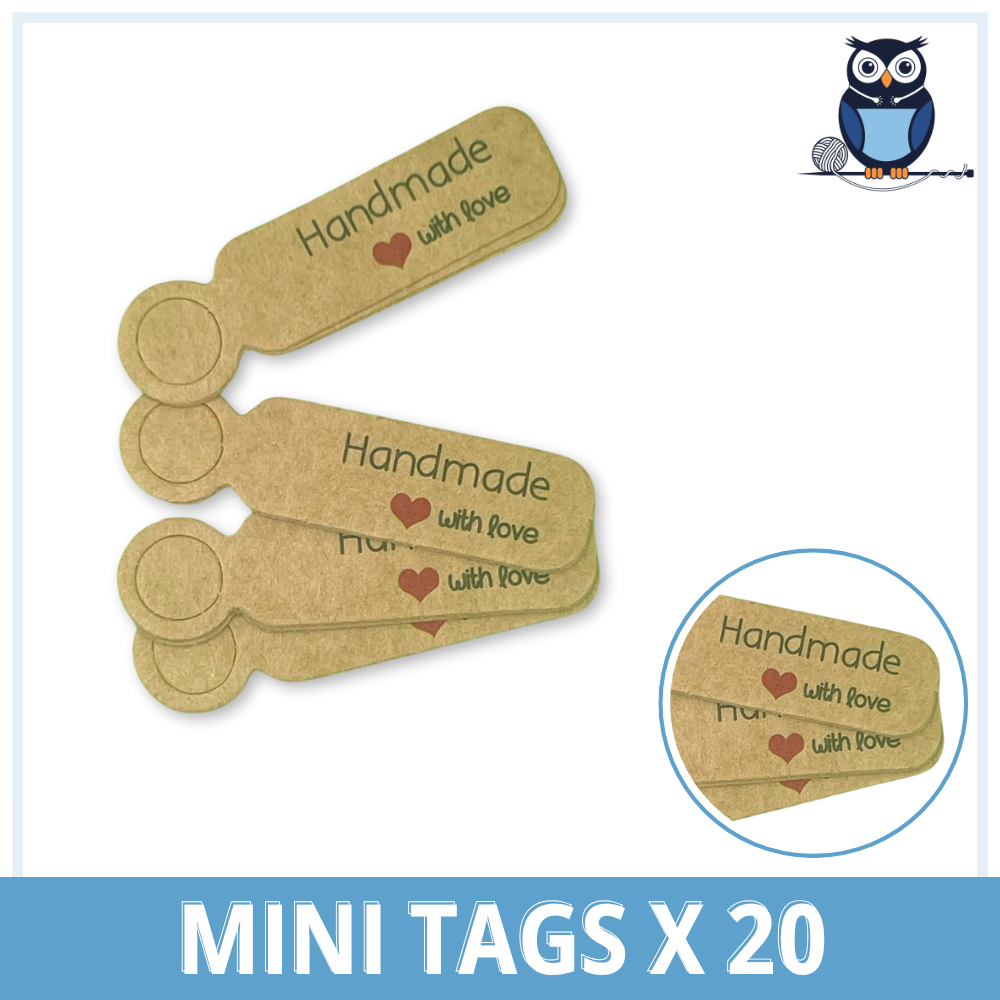 Handmade With Love Mini Tags x 20 | Kraft