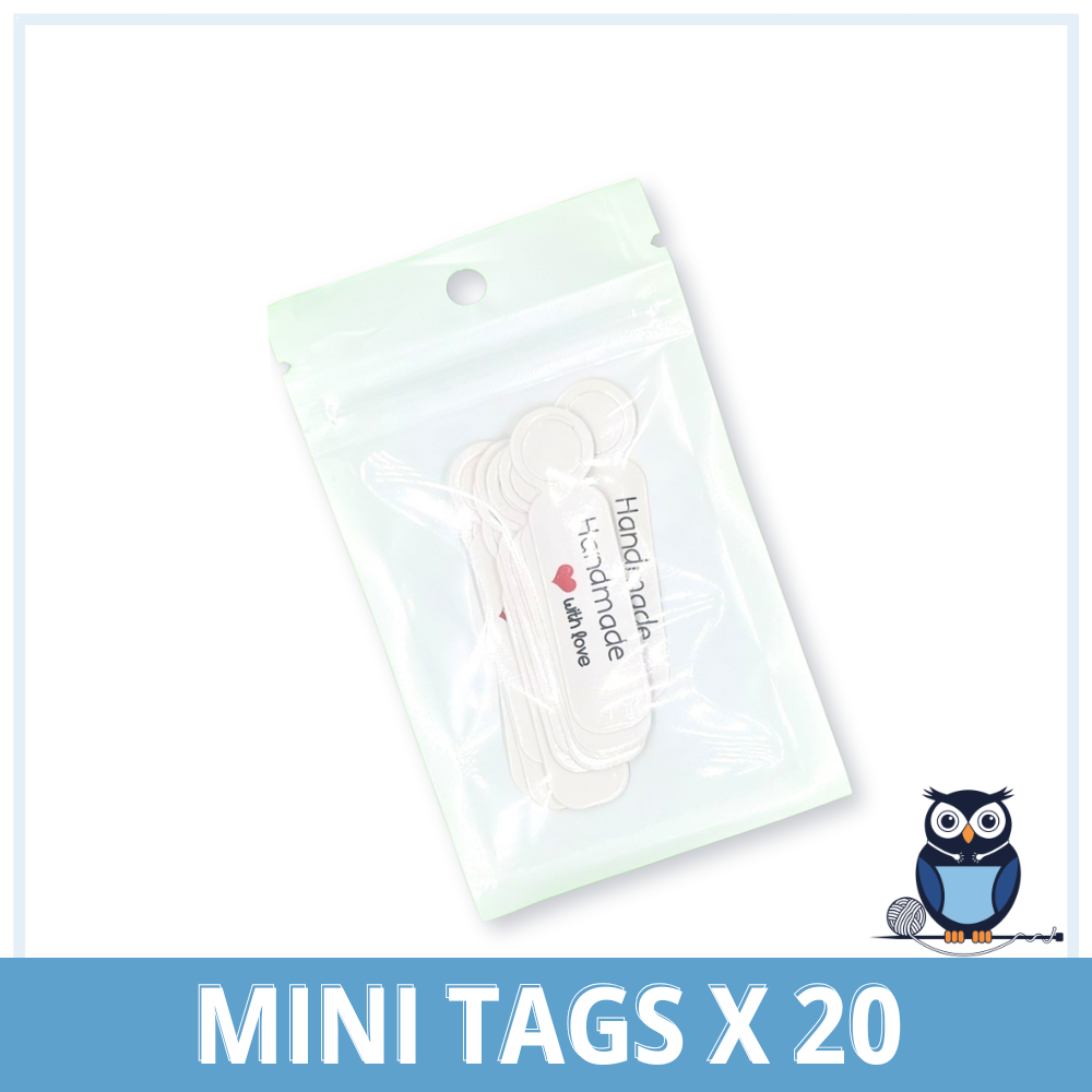 Handmade With Love Mini Tags x 20 | White