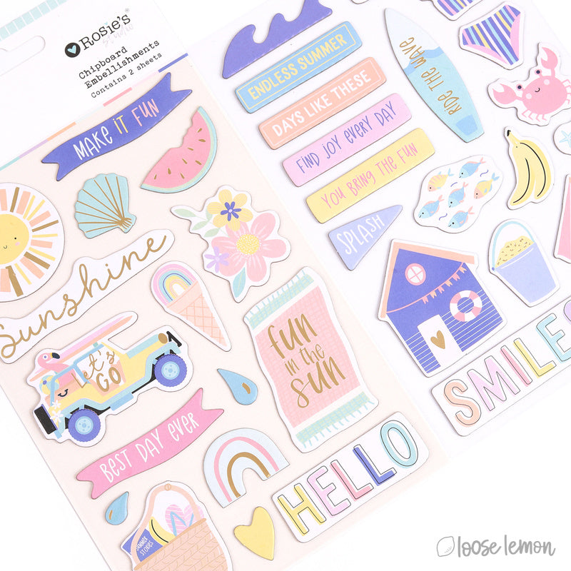 Keeping Cool | Chipboard Embellishments (2 Sheets)