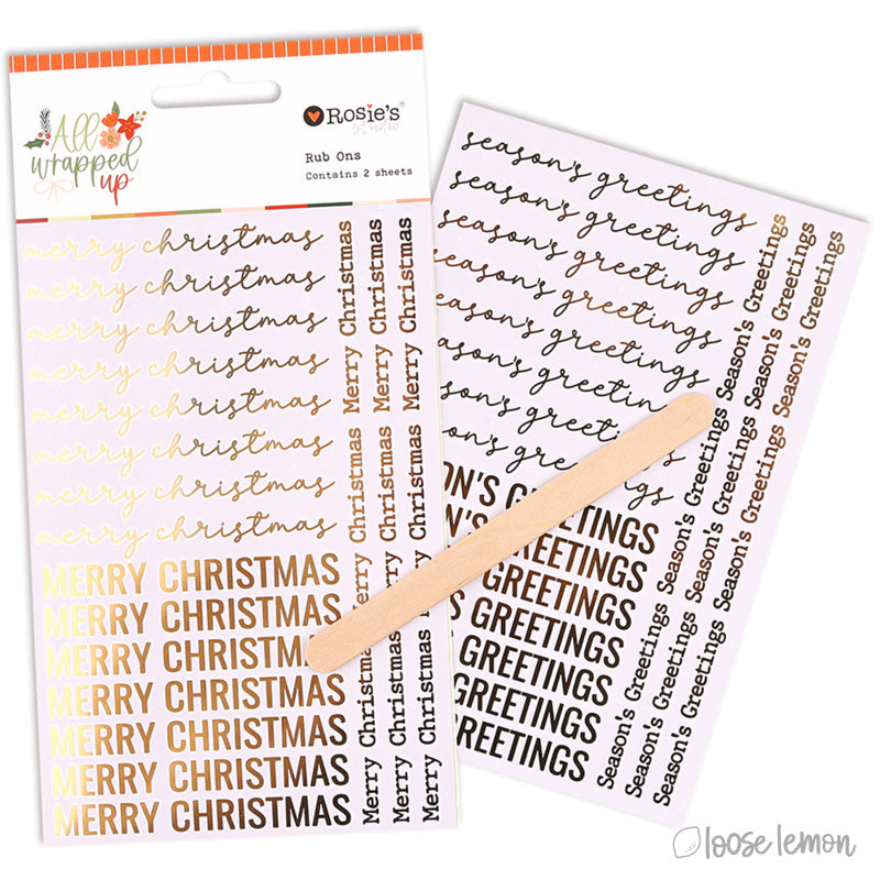 All Wrapped Up | Merry Christmas Foil Rub Ons