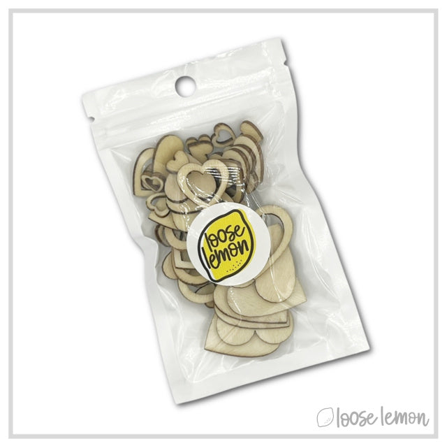 Wooden Shapes | Hearts X 36 Pieces