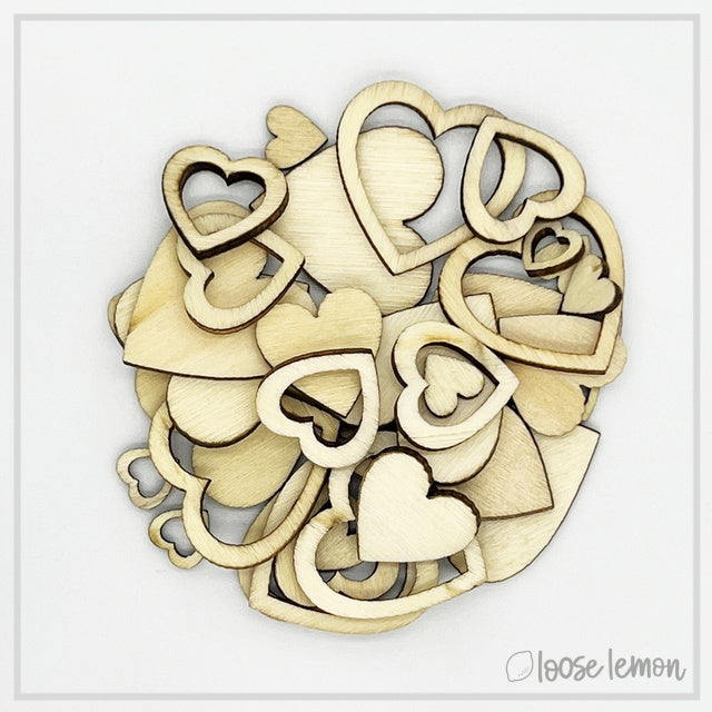 Wooden Shapes | Hearts X 36 Pieces
