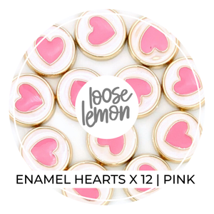 Enamel Hearts x 12 | Pink