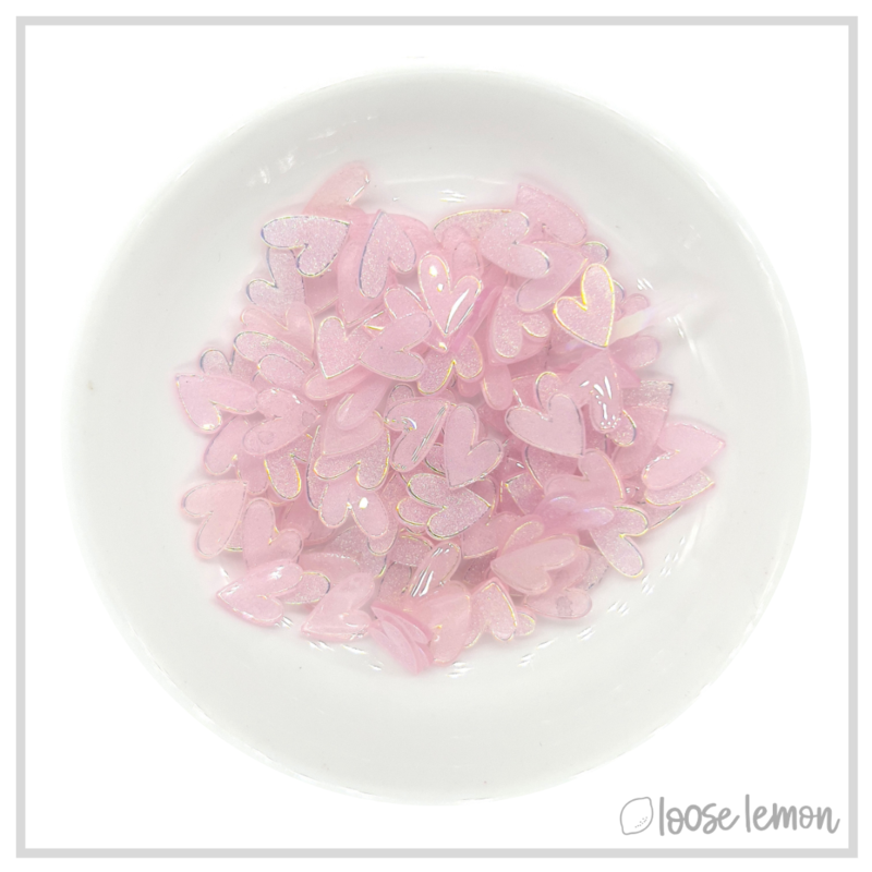 Glitter Resin Hearts | Pink
