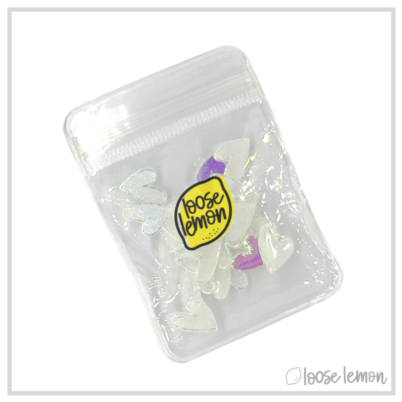 Glitter Resin Hearts | Pearl