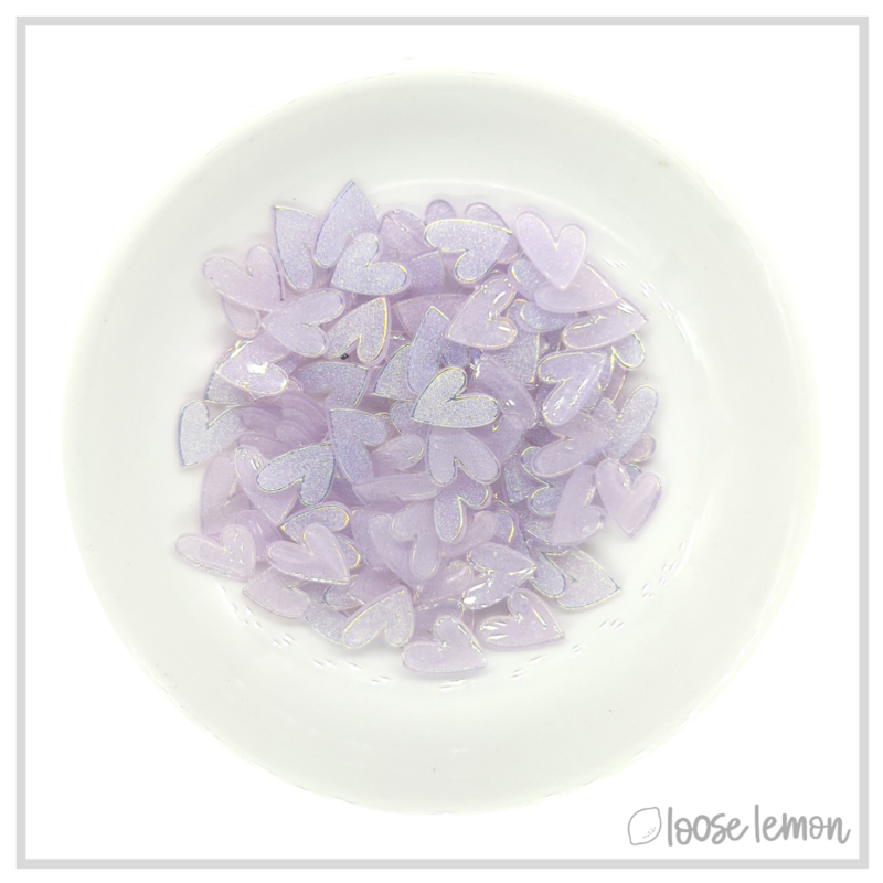 Glitter Resin Hearts | Lilac