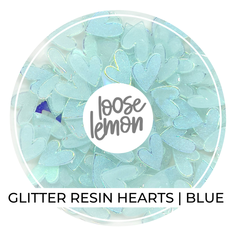 Glitter Resin Hearts | Blue
