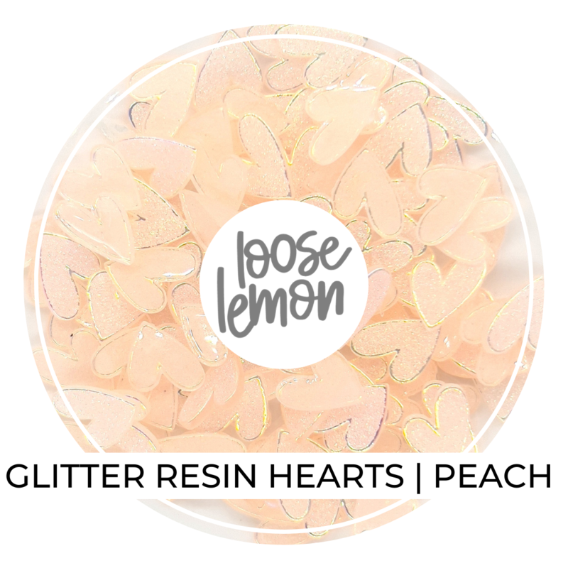 Glitter Resin Hearts | Peach