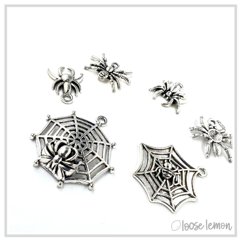 Spooky Spider Halloween Charms x 6