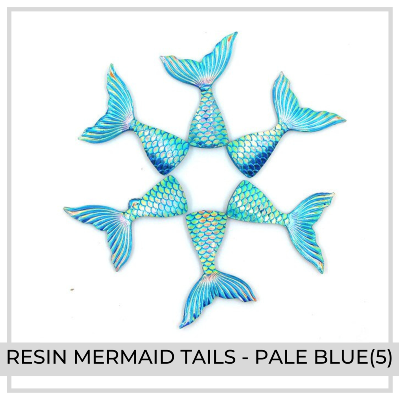 Resin Mermaid Tails x 6 Pale Blue |  Color 5