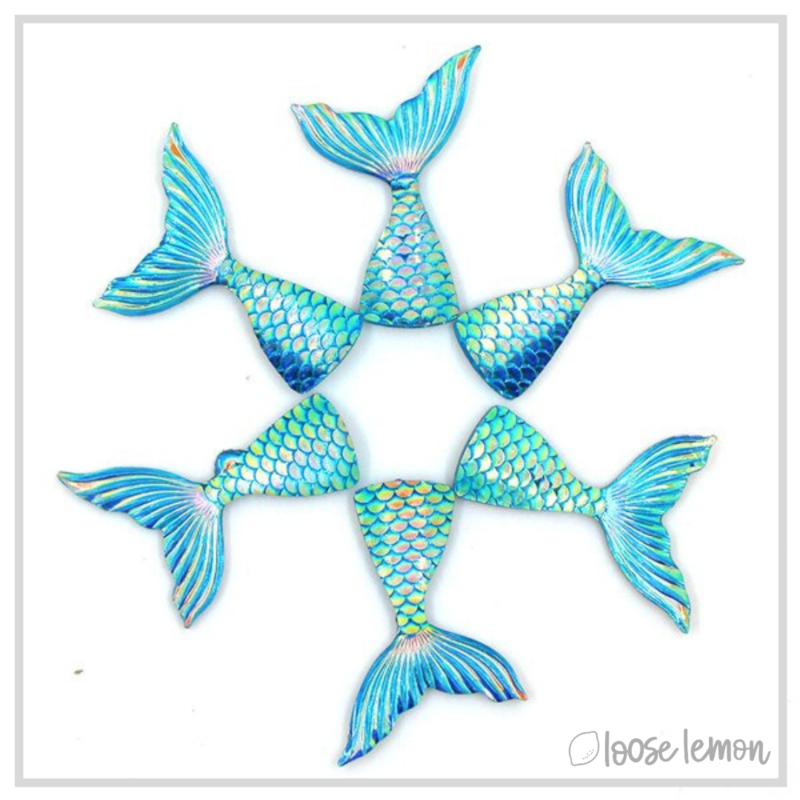 Resin Mermaid Tails x 6 Pale Blue |  Color 4