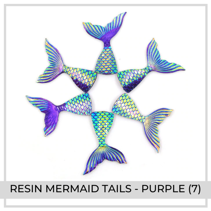 Resin Mermaid Tails x 6 Purple |  Color 7