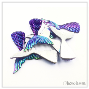 Resin Mermaid Tails x 6 Purple |  Color 7