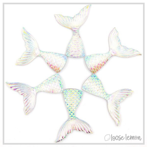 Resin Mermaid Tails x 6 White |  Color 8