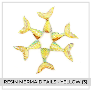 Resin Mermaid Tails x 6 Yellow |  Color 3
