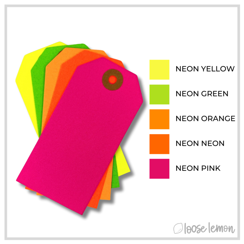 Neon Yellow Parcel Gift Tags Set of 10 