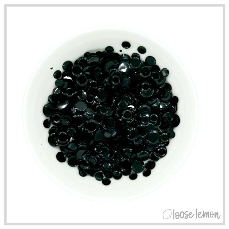 Round Sequins | Gloss Black (Mixed Size)