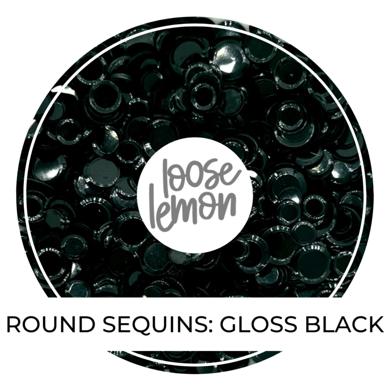 Round Sequins | Gloss Black (Mixed Size)