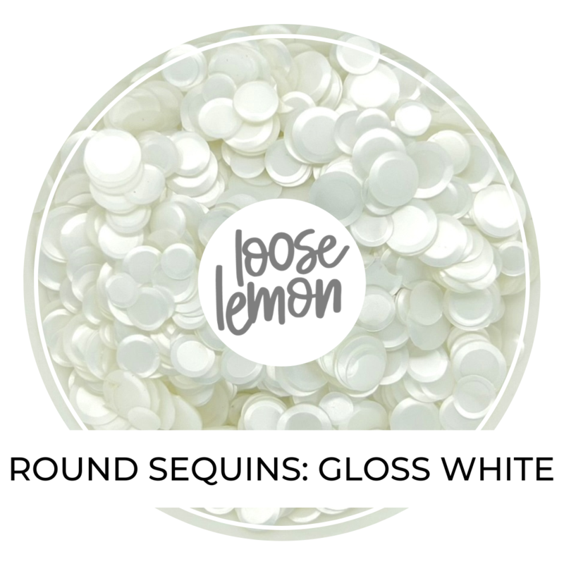 Round Sequins | Gloss White (Mixed Size)