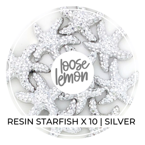 Resin Starfish x 10 (Silver)