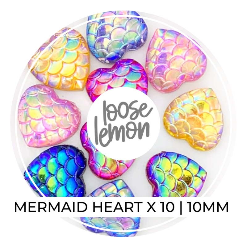 Mermaid Hearts x 10 (10MM)