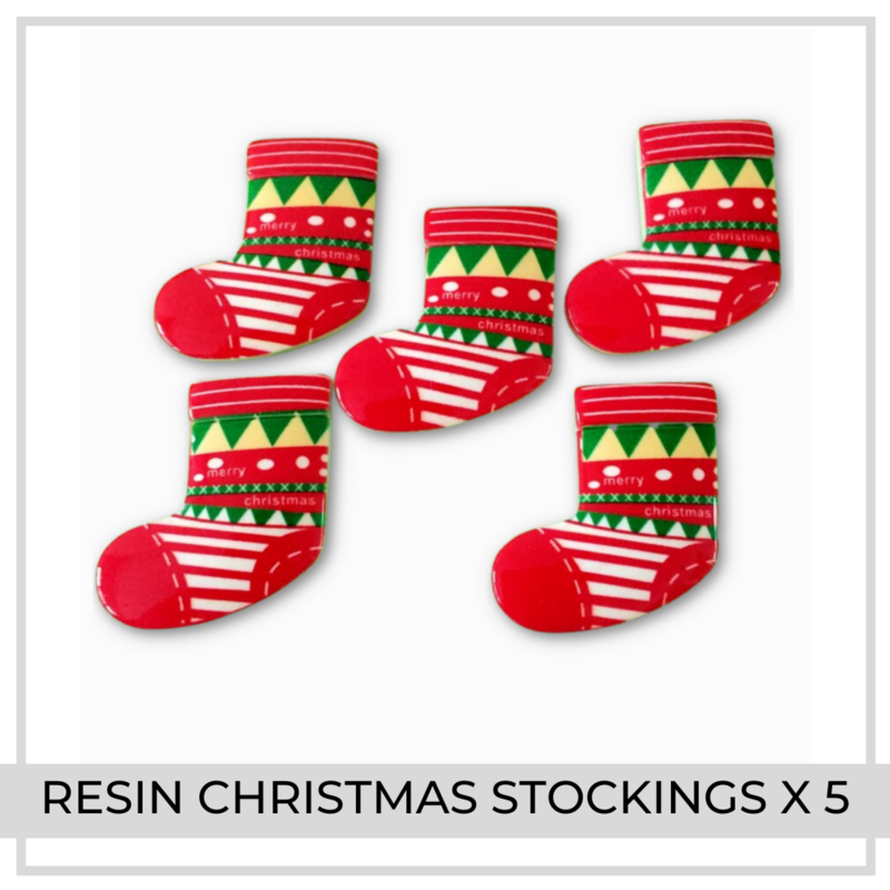 Resin Christmas Stockings x 5