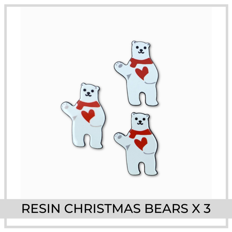 Resin Christmas Bears x 3