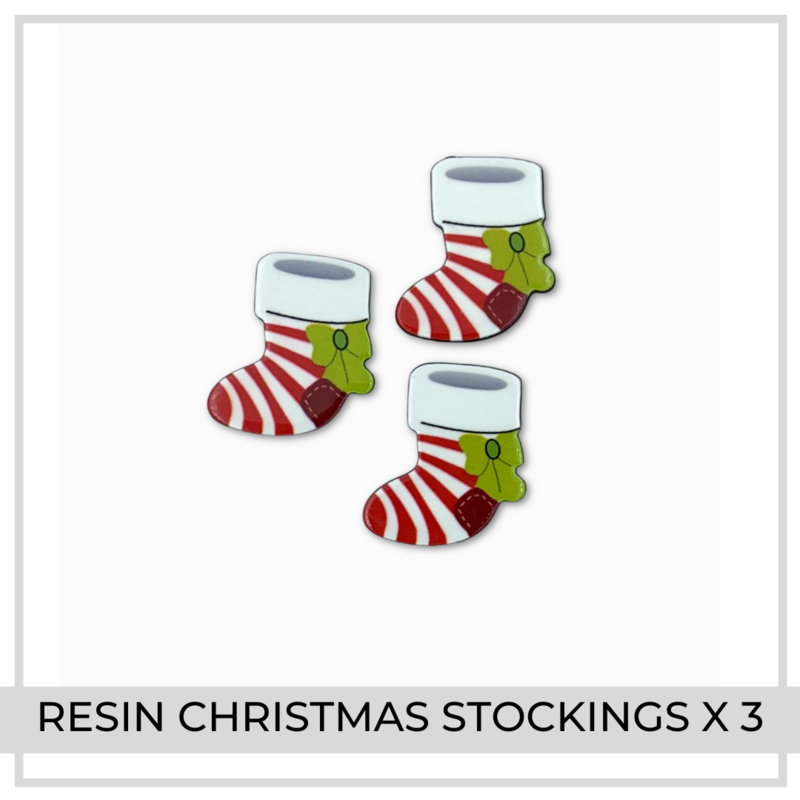 Resin Christmas Stockings x 3
