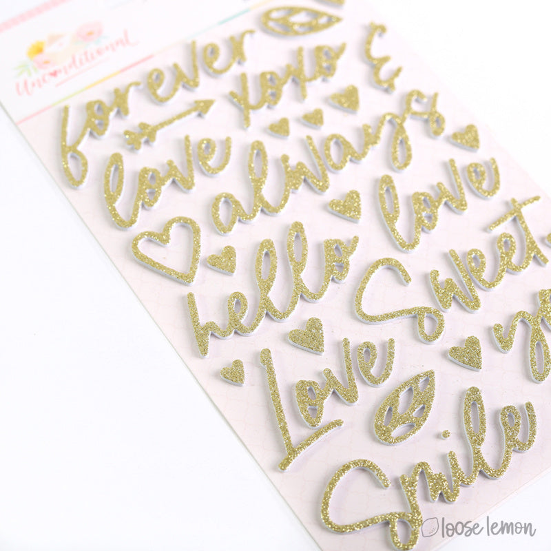 Unconditional | Foam Glitter Stickers