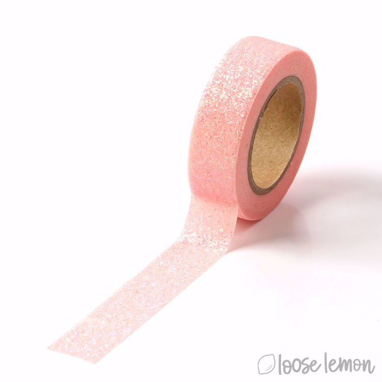 Clearance: Salmon Large Glitter Washi Tape (5M)