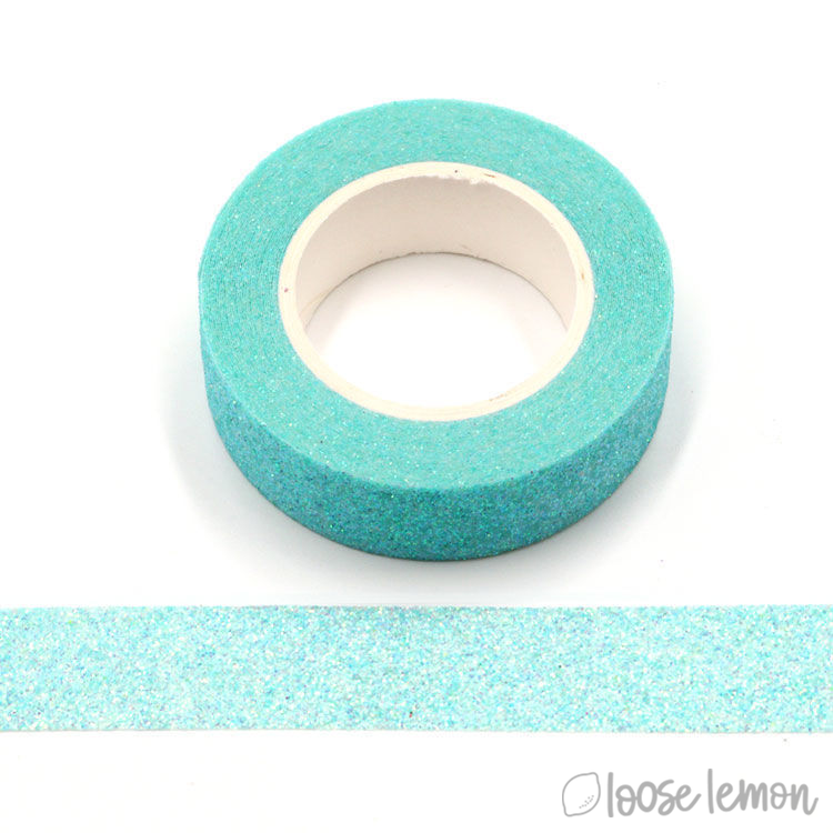 Clearance: Turquoise Large Glitter Washi Tape (5M)