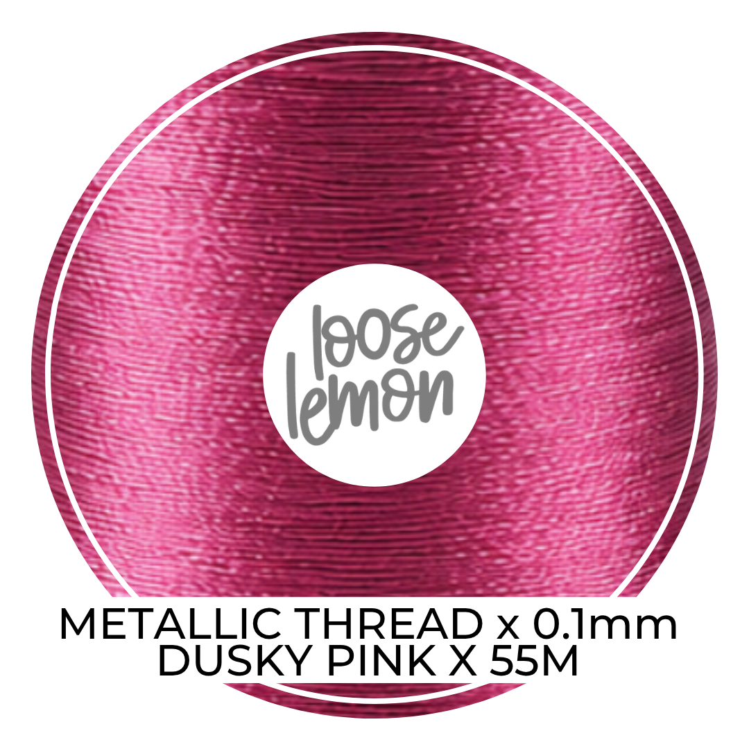 Metallic Thread (Dusky Pink)  | 0.1Mm X 55M