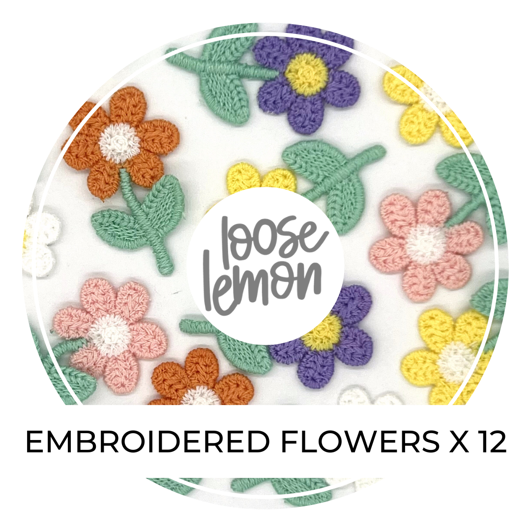 Embroidered Flowers | 12 Pieces