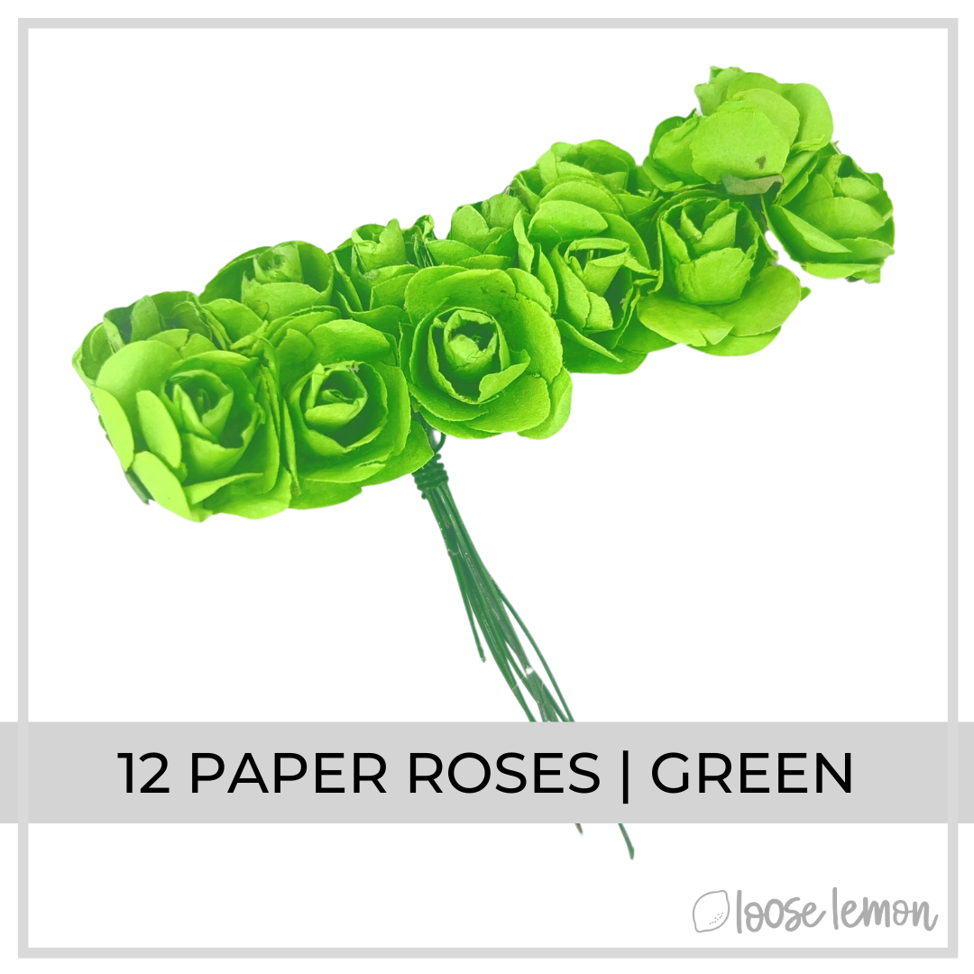 Paper Roses x 12 | Green