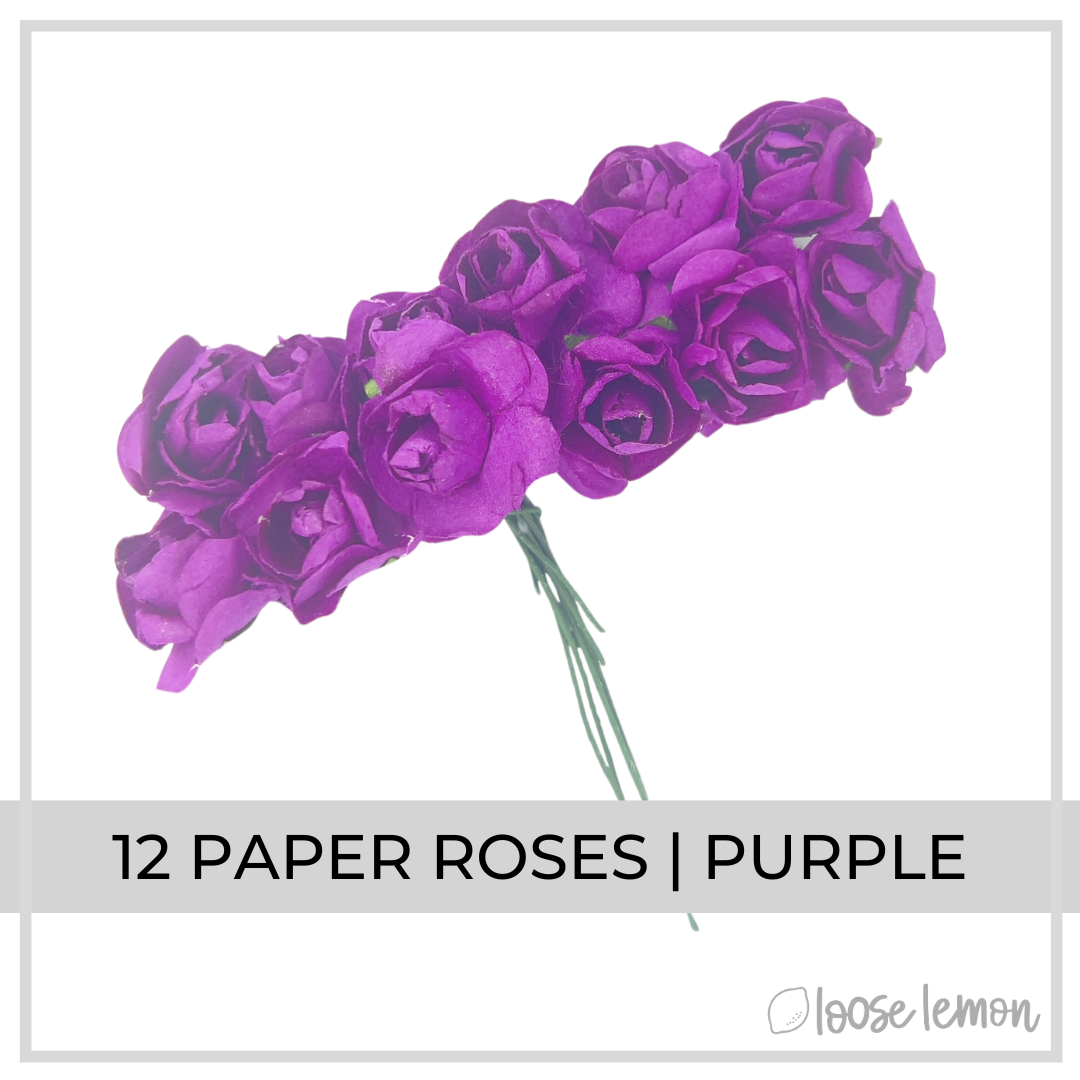 Paper Roses x 12 | Purple