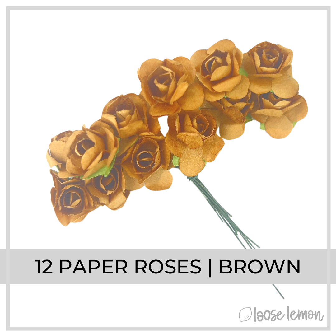 Paper Roses x 12 | Brown