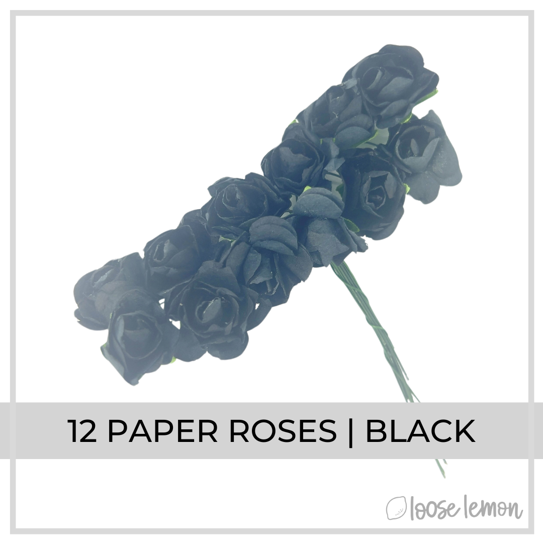 Paper Roses x 12 | Black