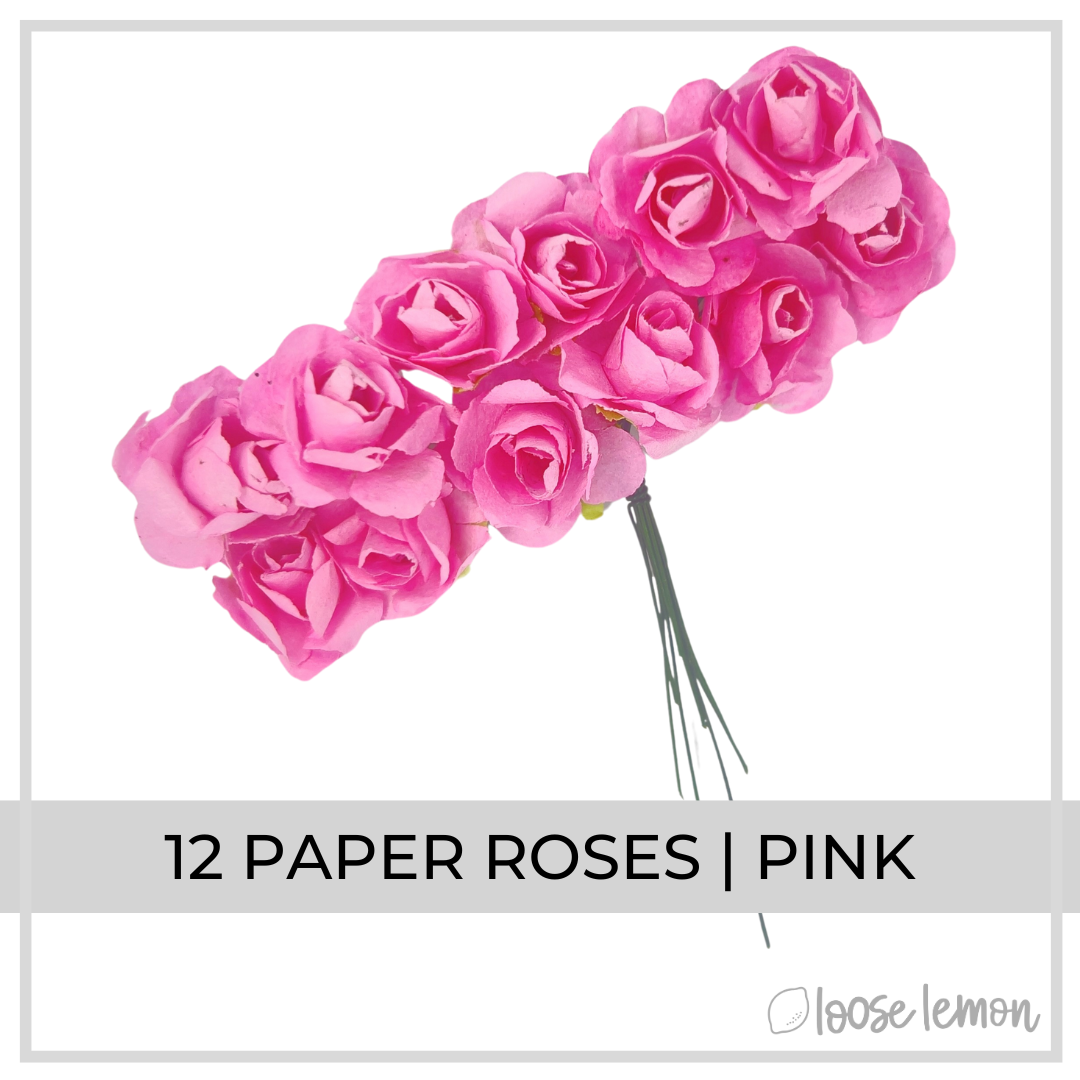 Paper Roses x 12 | Pink