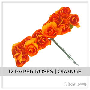 Paper Roses x 12 | Orange