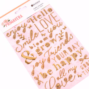 Primavera | Puffy Stickers (Gold Phrases)