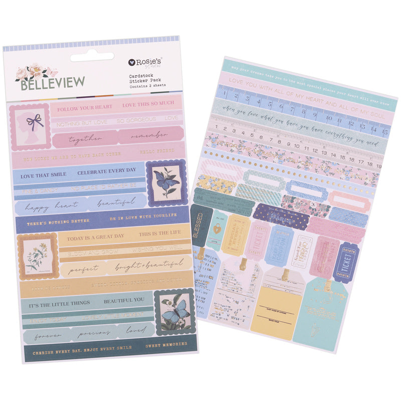 Simply Charming Cardstock Sticker Pack 2 sheets - Rosie's Studio