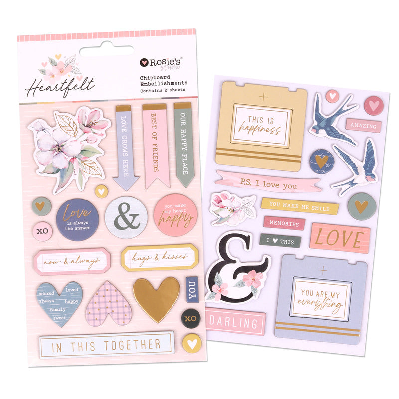 Heartfelt | Chipboard Embellishments