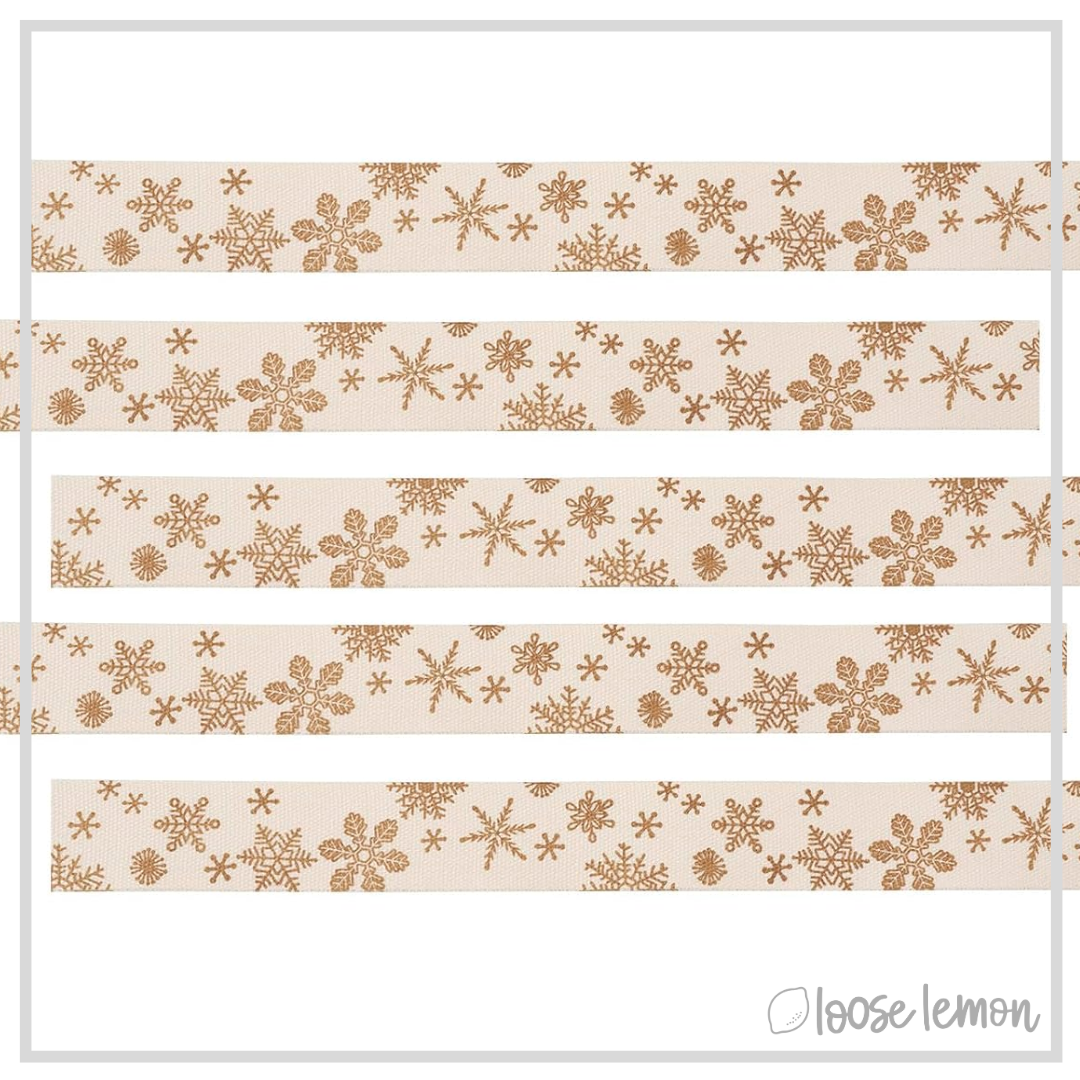 Rustic Ribbon x 1.8m (Snowflakes)