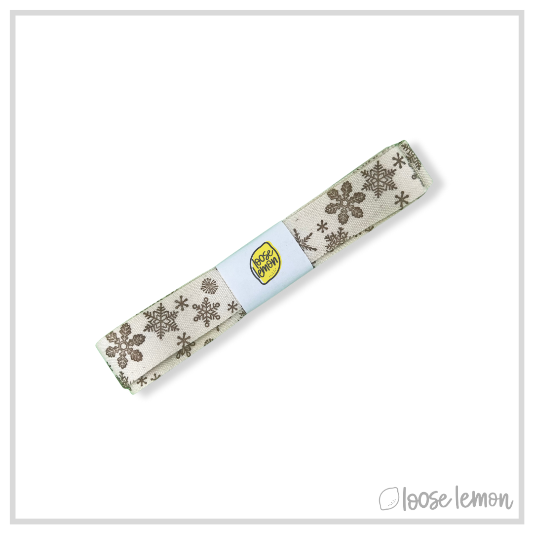 Rustic Ribbon x 1.8m (Snowflakes)