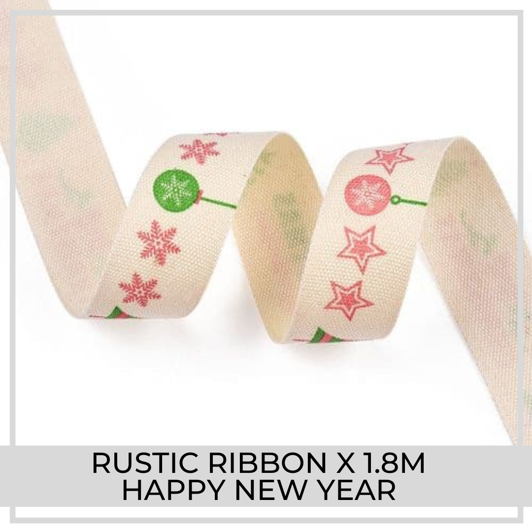 Rustic Ribbon x 1.8m (Happy New Year)