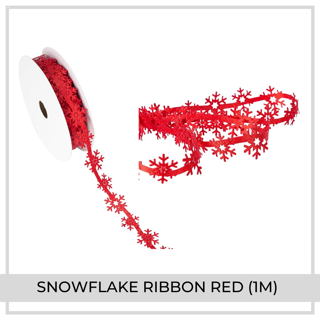Snowflake Ribbon (1m) | Metallic Red