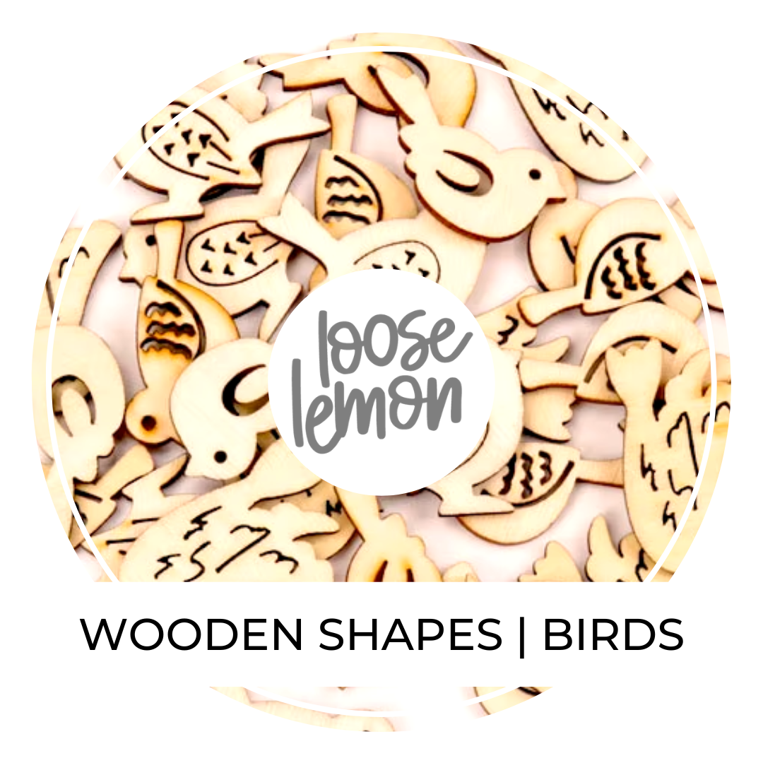 Wooden Bird Shapes | 12 Pieces