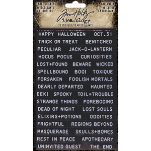 Tim Holtz Idea-Ology Sentiments Label Stickers Halloween (TH94263)